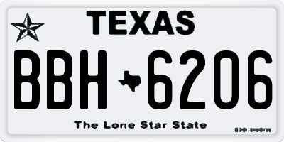 TX license plate BBH6206