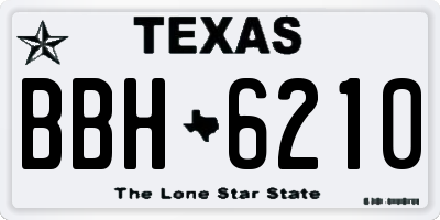 TX license plate BBH6210