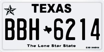 TX license plate BBH6214