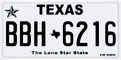 TX license plate BBH6216