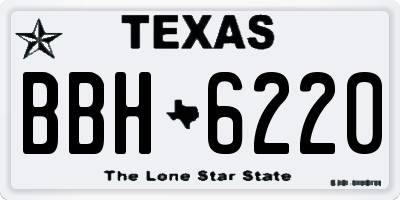 TX license plate BBH6220