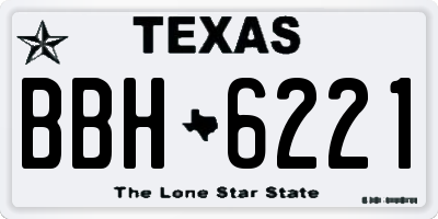 TX license plate BBH6221