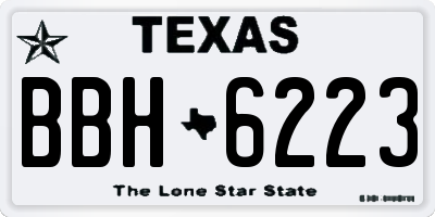 TX license plate BBH6223