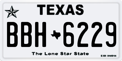 TX license plate BBH6229