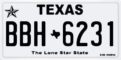 TX license plate BBH6231