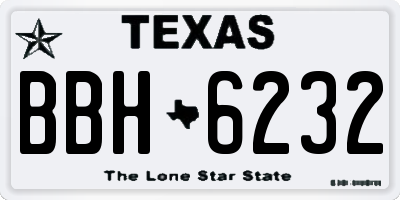 TX license plate BBH6232