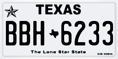 TX license plate BBH6233