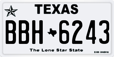 TX license plate BBH6243