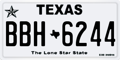 TX license plate BBH6244