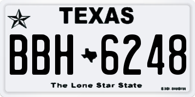 TX license plate BBH6248