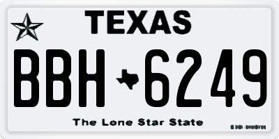 TX license plate BBH6249
