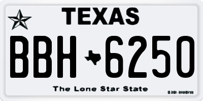 TX license plate BBH6250