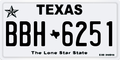 TX license plate BBH6251