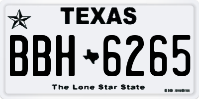 TX license plate BBH6265