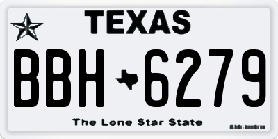 TX license plate BBH6279