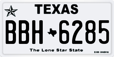 TX license plate BBH6285