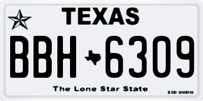 TX license plate BBH6309