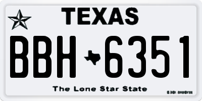 TX license plate BBH6351