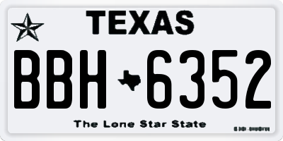 TX license plate BBH6352