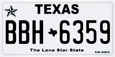 TX license plate BBH6359