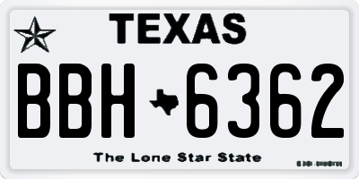 TX license plate BBH6362