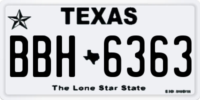 TX license plate BBH6363