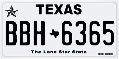 TX license plate BBH6365