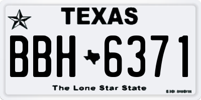 TX license plate BBH6371