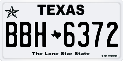 TX license plate BBH6372