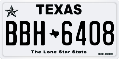 TX license plate BBH6408