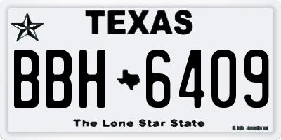 TX license plate BBH6409