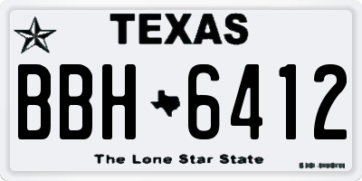 TX license plate BBH6412