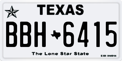 TX license plate BBH6415