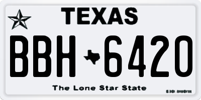 TX license plate BBH6420