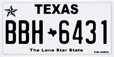 TX license plate BBH6431