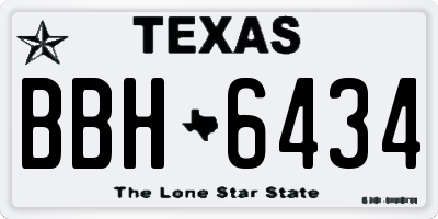 TX license plate BBH6434