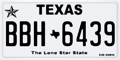 TX license plate BBH6439