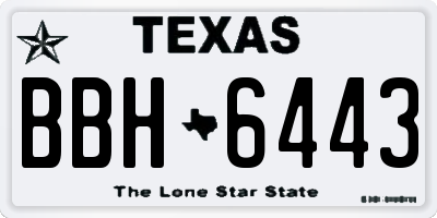 TX license plate BBH6443