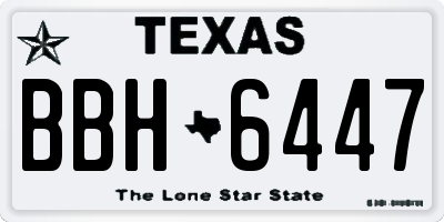 TX license plate BBH6447