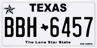 TX license plate BBH6457