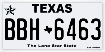 TX license plate BBH6463