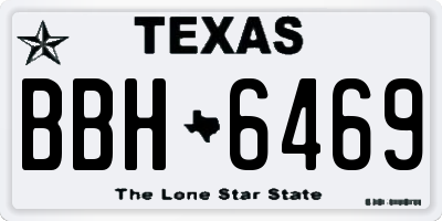 TX license plate BBH6469