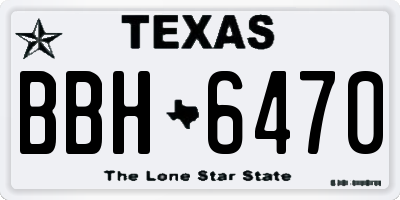 TX license plate BBH6470