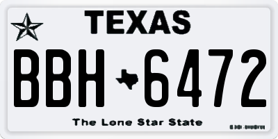 TX license plate BBH6472