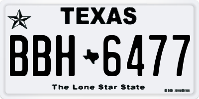 TX license plate BBH6477