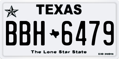 TX license plate BBH6479