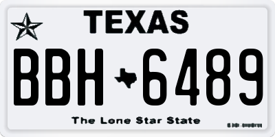 TX license plate BBH6489