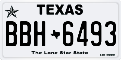 TX license plate BBH6493