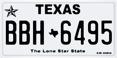 TX license plate BBH6495