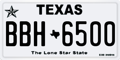 TX license plate BBH6500